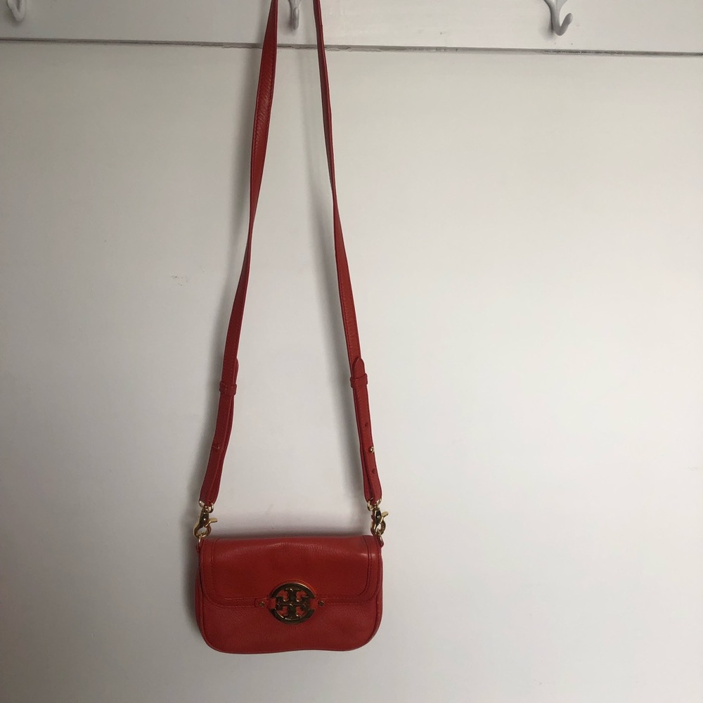 Tori Burch orange cross body bag small